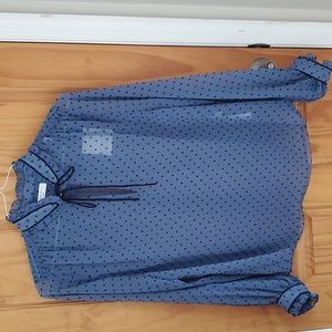 NWT SANDRO Paris Women's high neck Dotted Swiss top size S